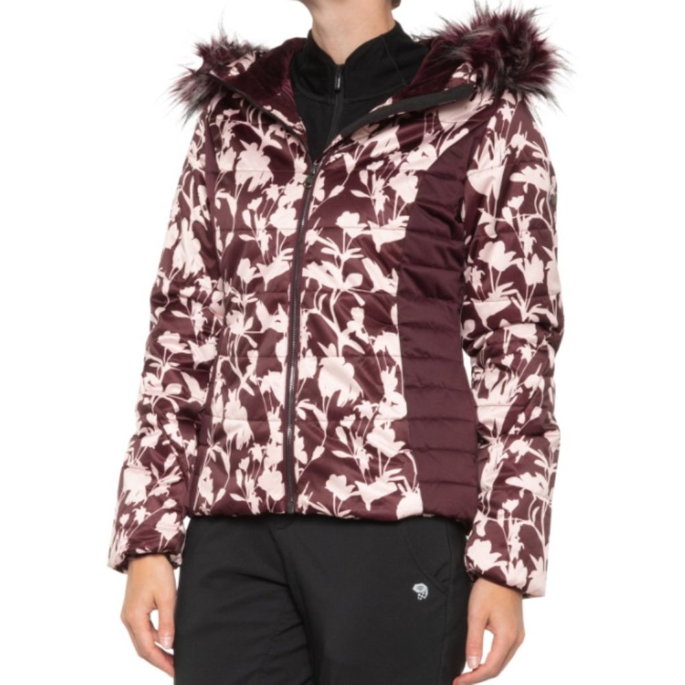 NWT Obermeyer Bombshell Ski/Snowboard Puffer Jacket - Sz 4, Burgundy/Pink